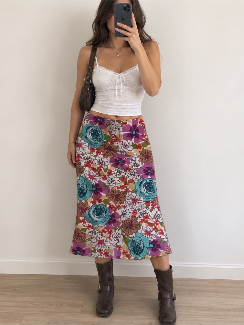 Vintage Garage Floral Maxi Skirt Women 4 Colourful 90s Y2K Boho Whimsygoth Artsy